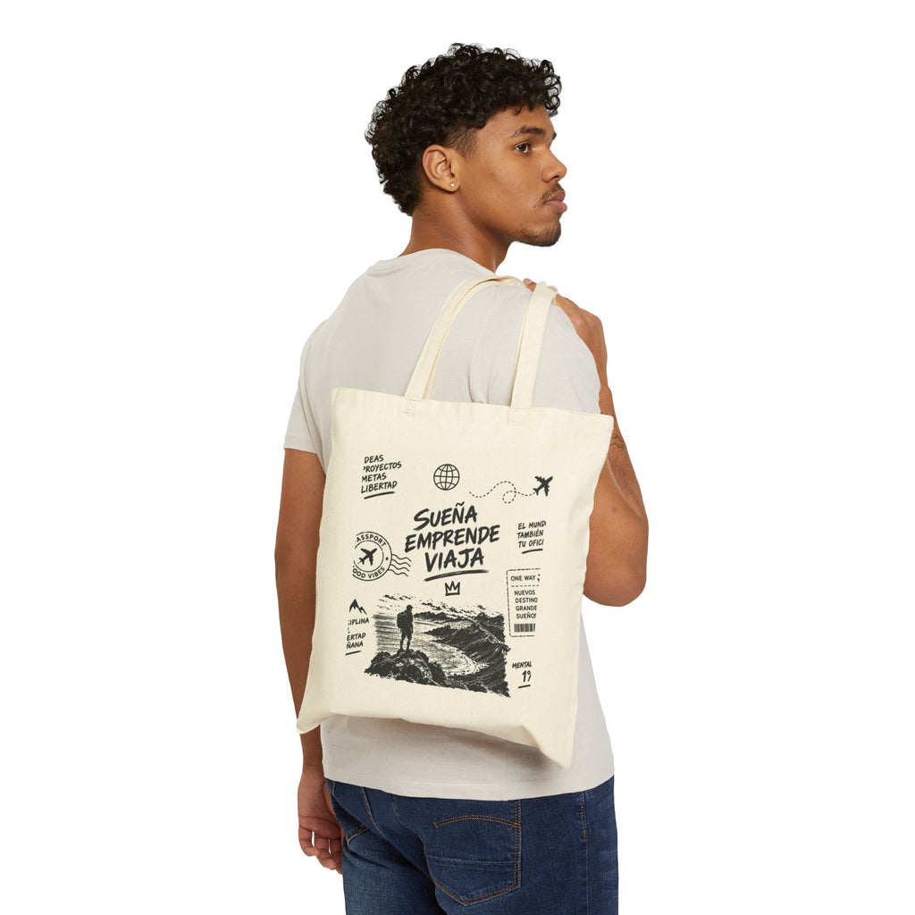 Travel Inspire Cotton Tote — "Sueña Emprende Viaja"